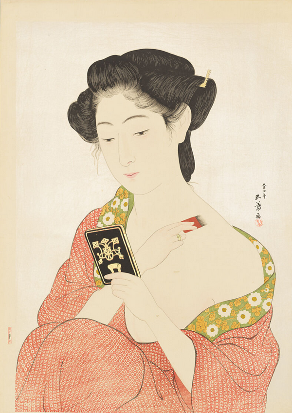 Woman Applying Makeup - Hashiguchi Goyō