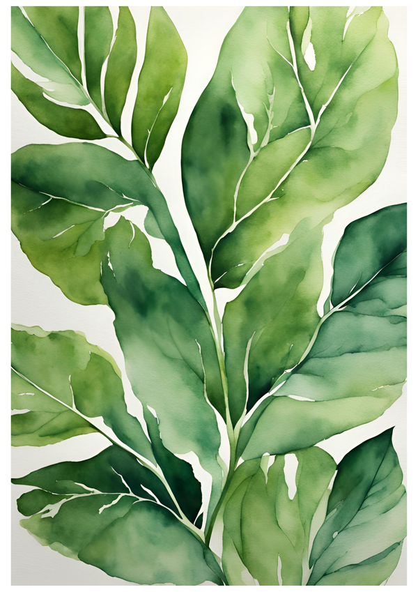 Lush Green Tropical Leaf Art